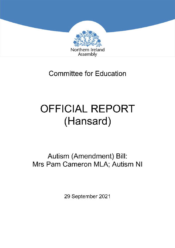 Presenting to the Education Committee – September 2021
